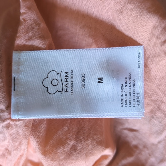 FARM Rio Peach Amulet Cotton Midi-Dress Size Medium - Picture 9 of 9